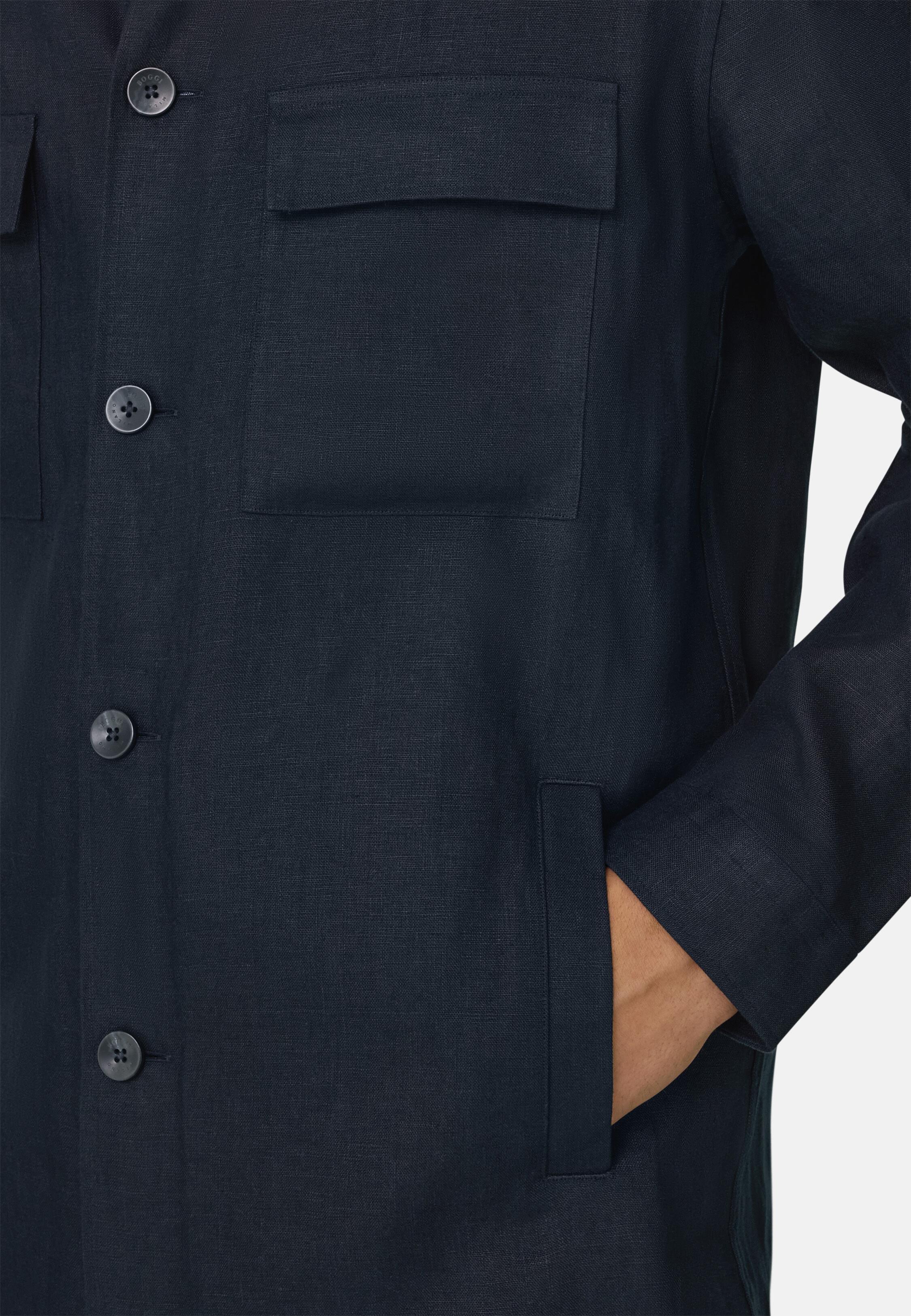 جاكيت بياقة قميص كحلي, Navy blue, large image number 3