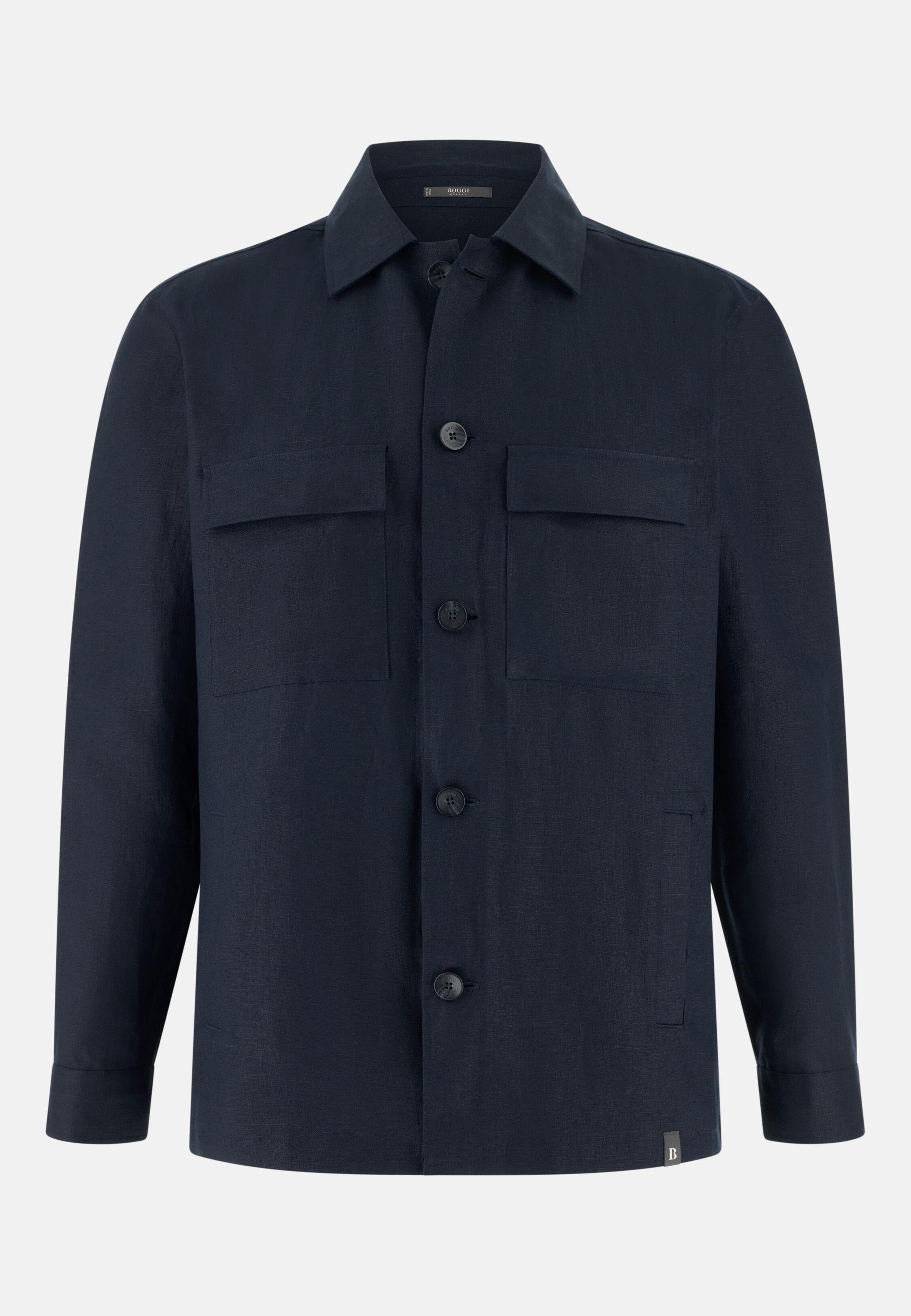 جاكيت بياقة قميص كحلي, Navy blue, large image number 4