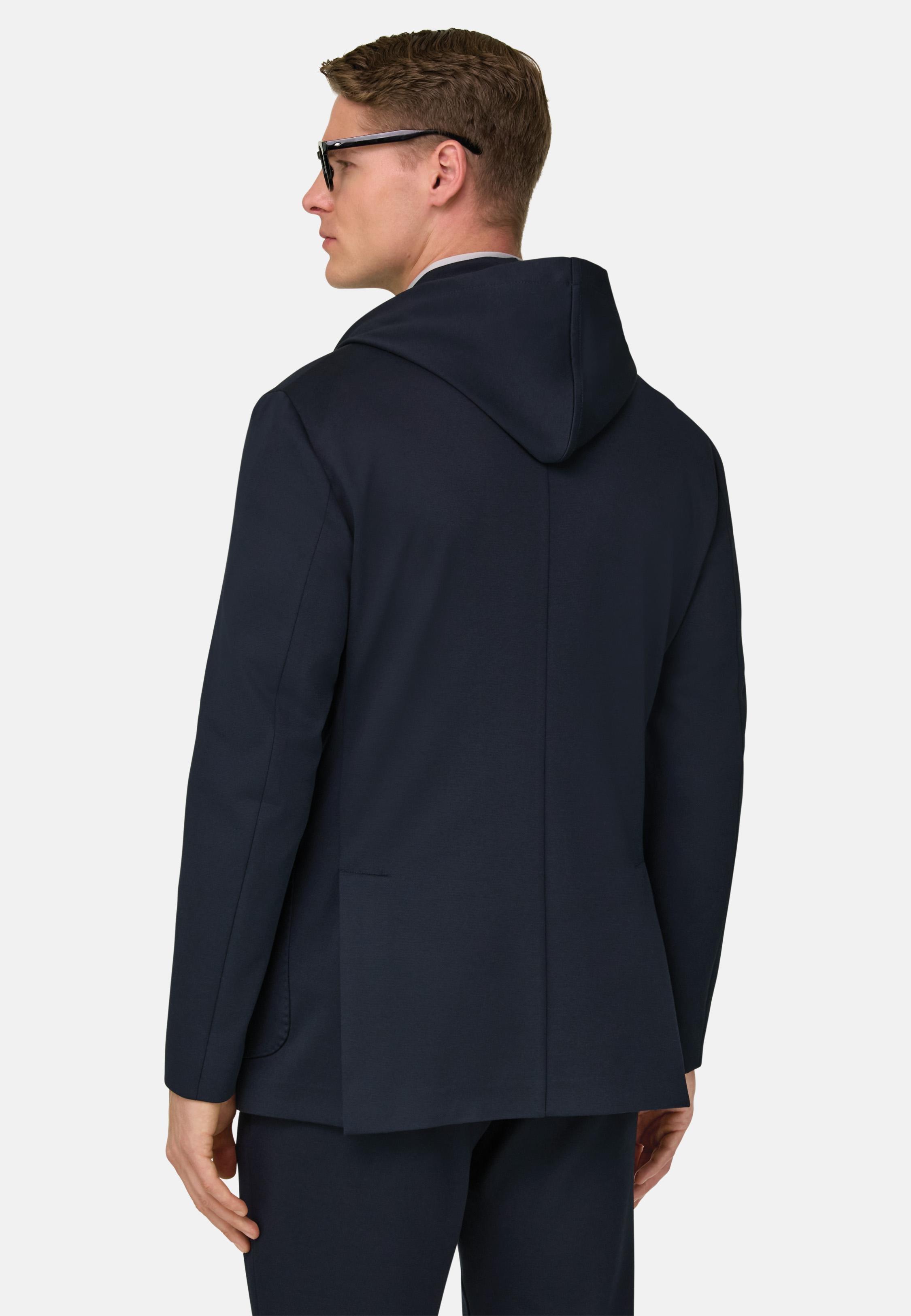 Madison Sweatshirt Jacket In A Stretch Cotton Blend Blue, 3901_NAVY, large image number 1