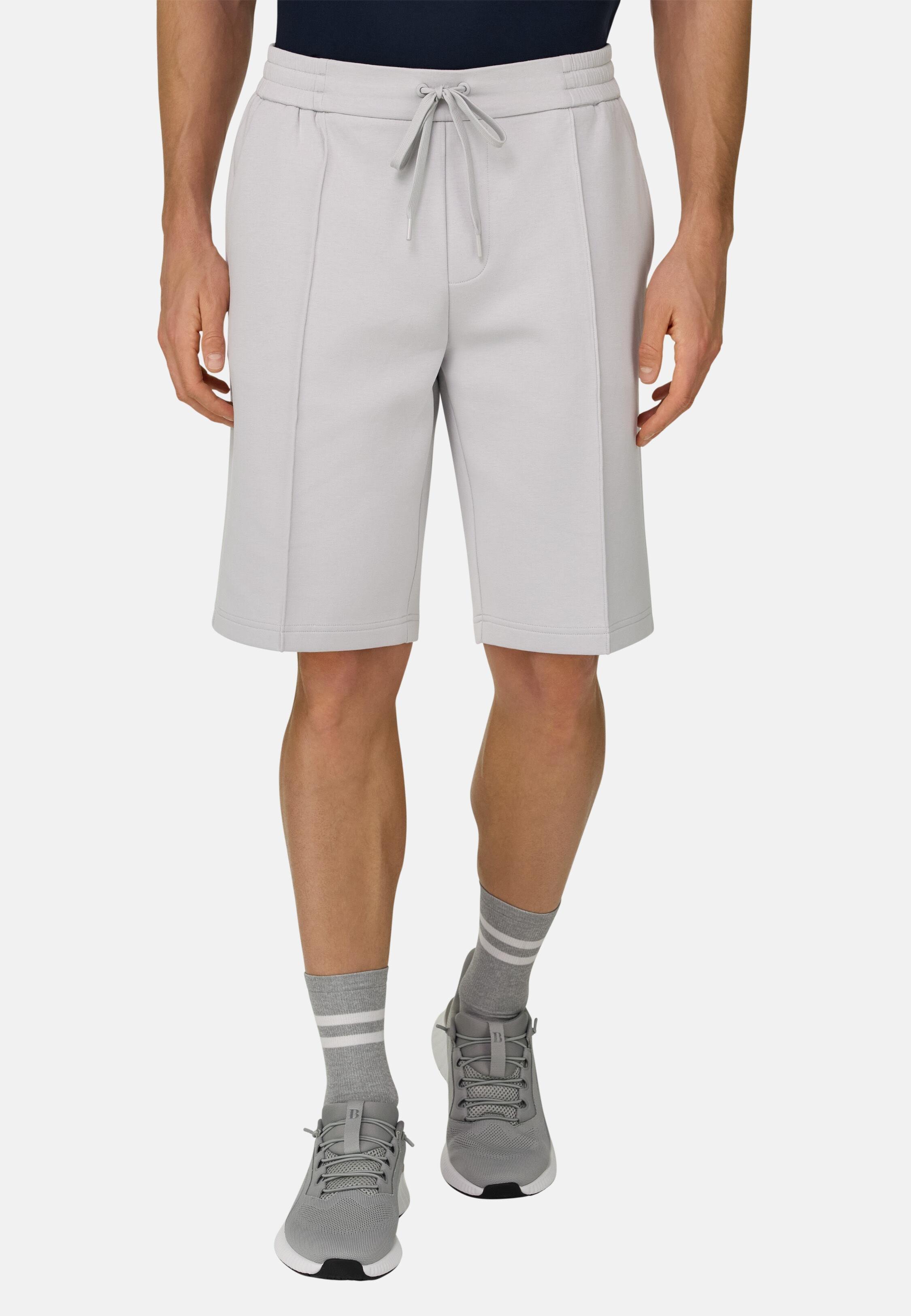 Bermuda Shorts In Lightweight Cotton Blend Scuba White, 3901_ICE, medium