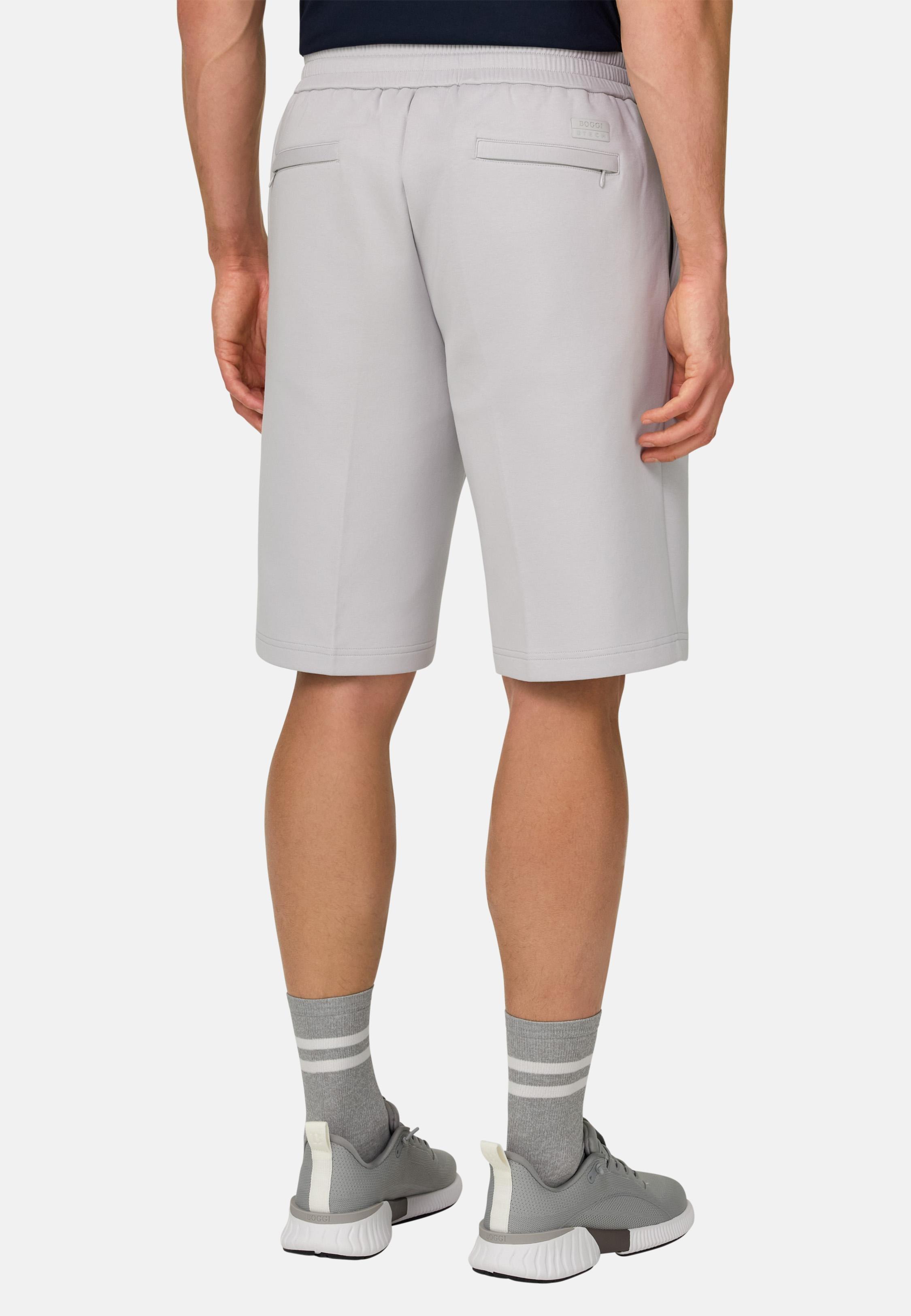 Bermuda Shorts In Lightweight Cotton Blend Scuba White, Ice, large image number 2