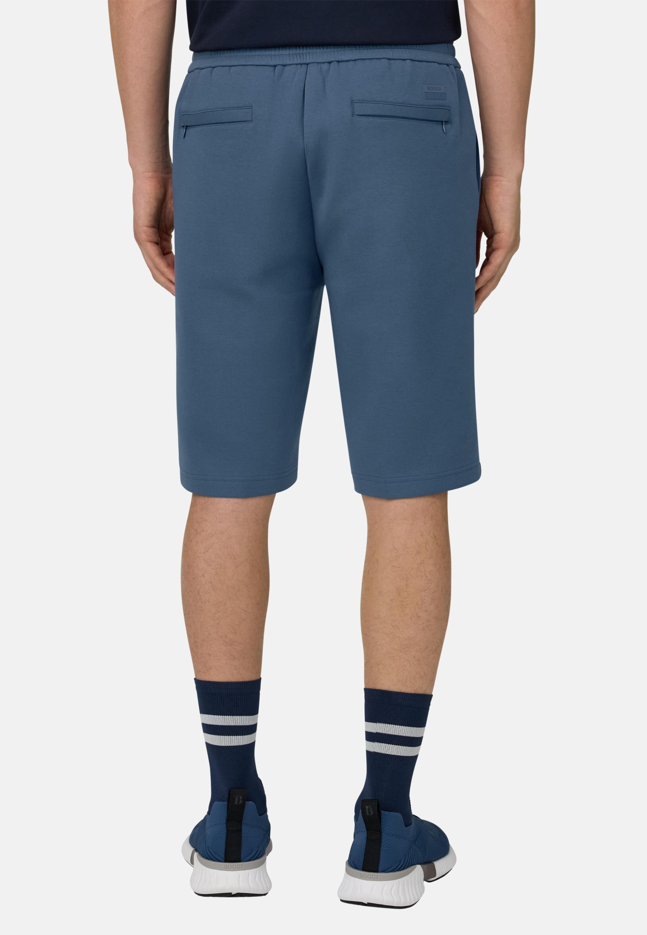 Bermuda Shorts in Lightweight Cotton Blend Scuba, Air-Blue, Air-blue, medium