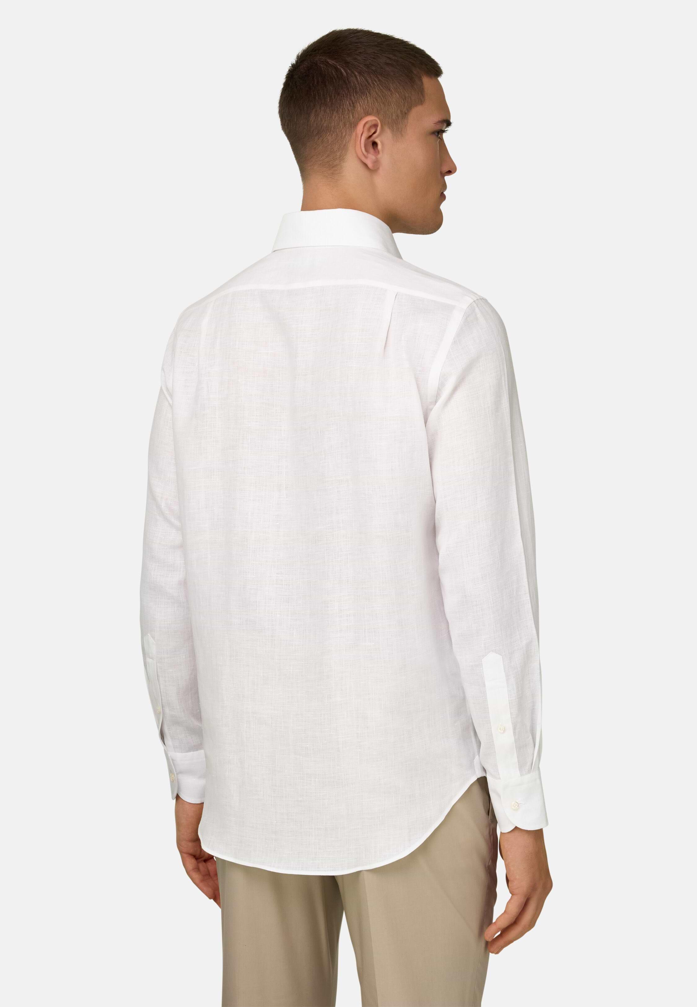 Regular Fit Linen Shirt White, 3901_WHIT, medium