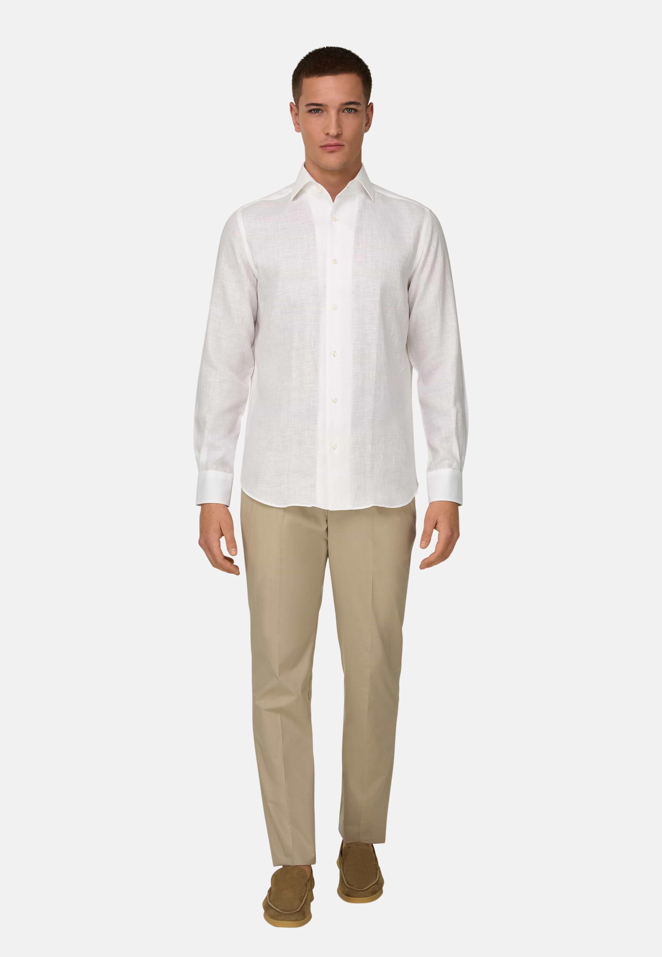 Regular Fit Linen Shirt White, White, large image number 6