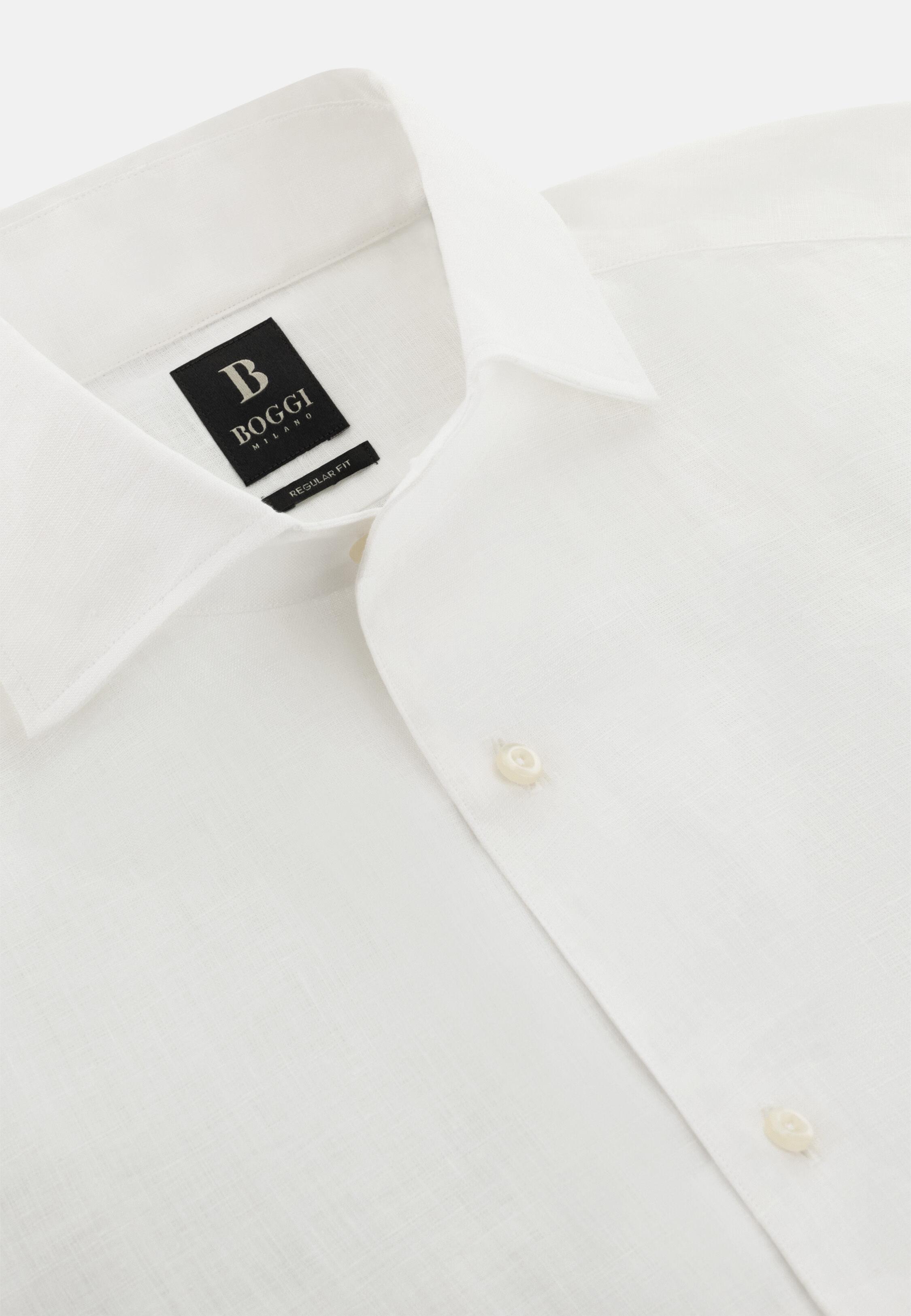 Regular Fit Linen Shirt White, White, large image number 7