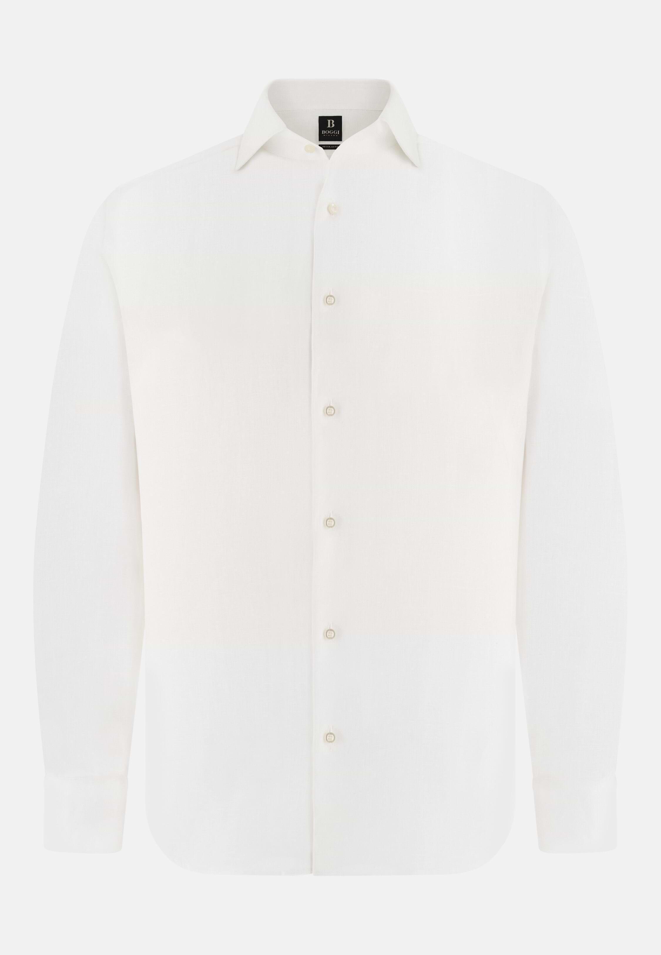 Regular Fit Linen Shirt White, White, large image number 8