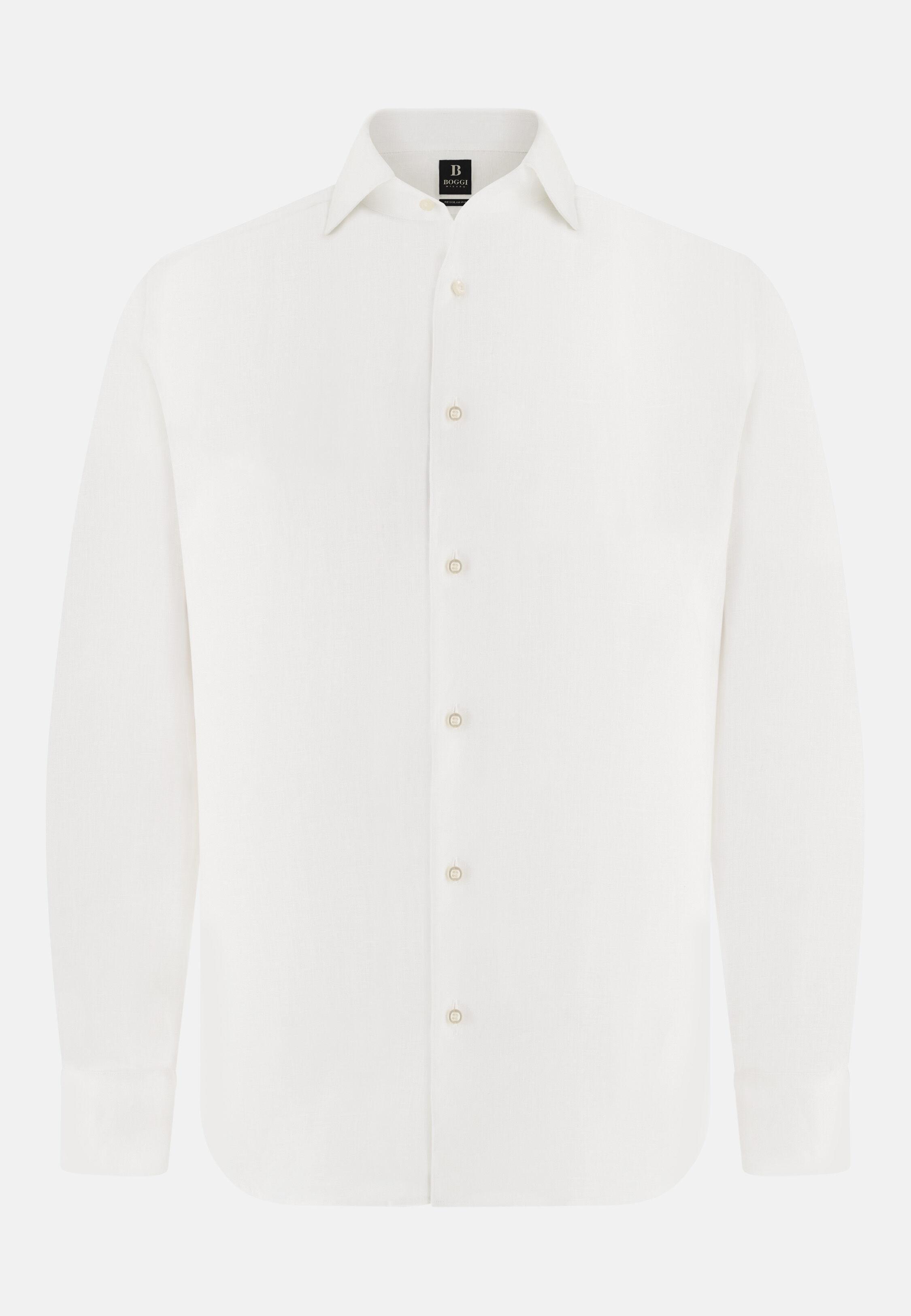 Regular Fit Linen Shirt White, White, large image number 9