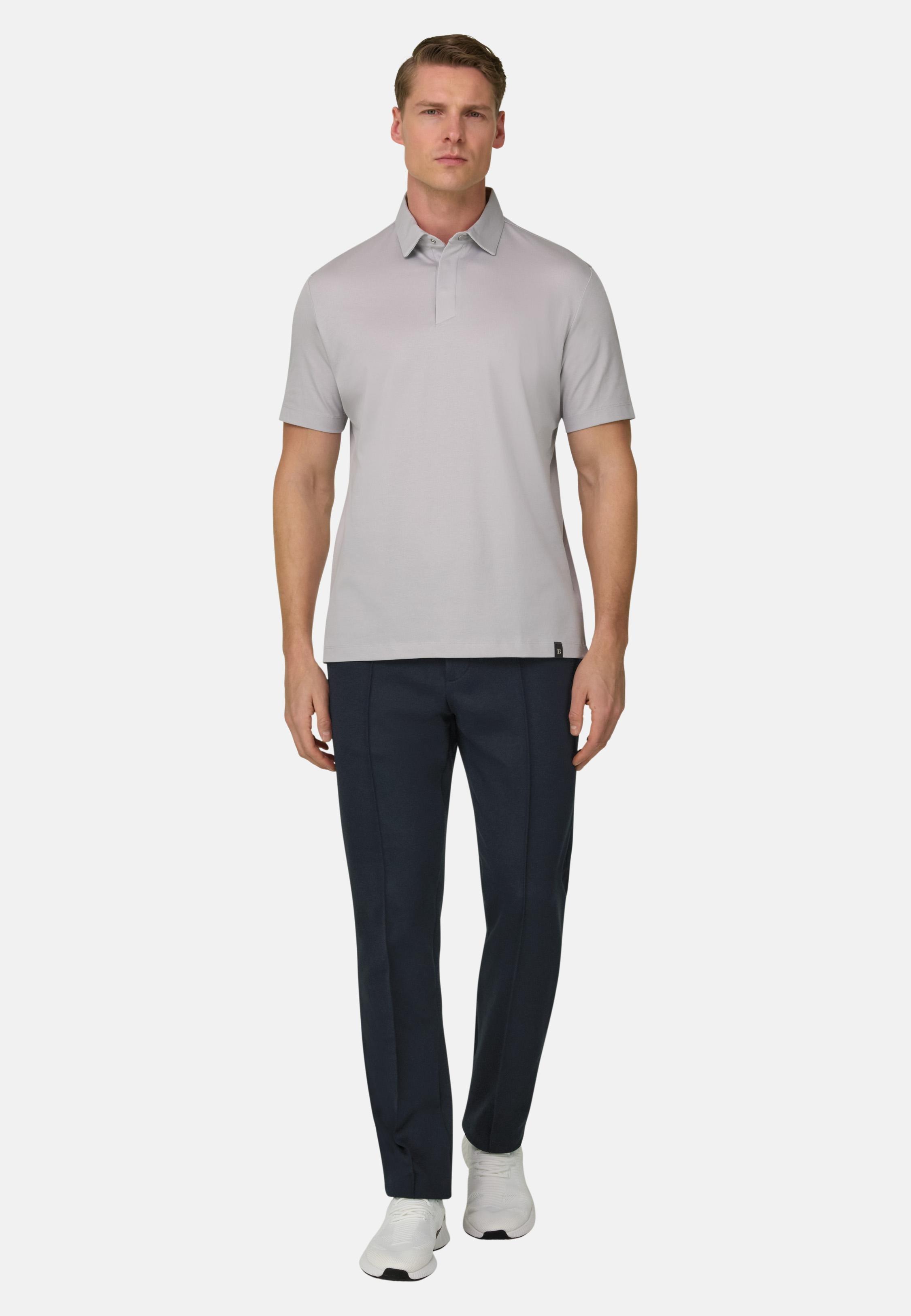 Cotton Blend Jersey Trousers Blue, 3901_NAVY, large image number 1