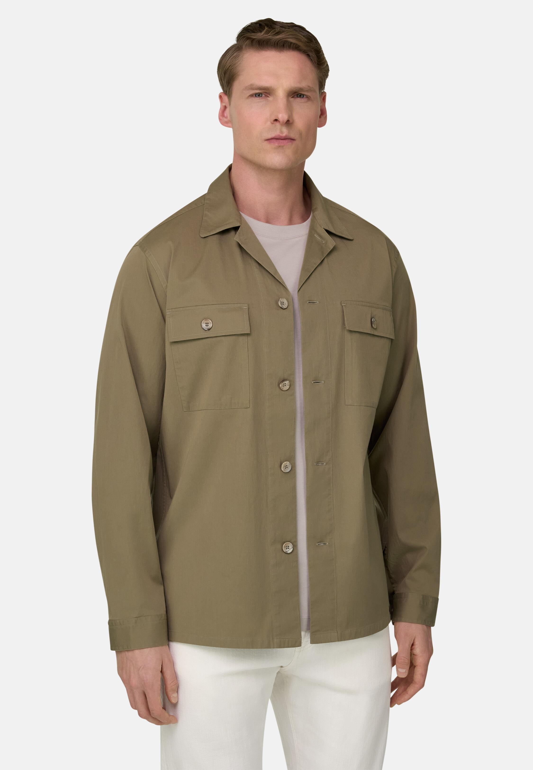 Cotton And Tencel Overshirt Beige, 3901_BEIG, medium