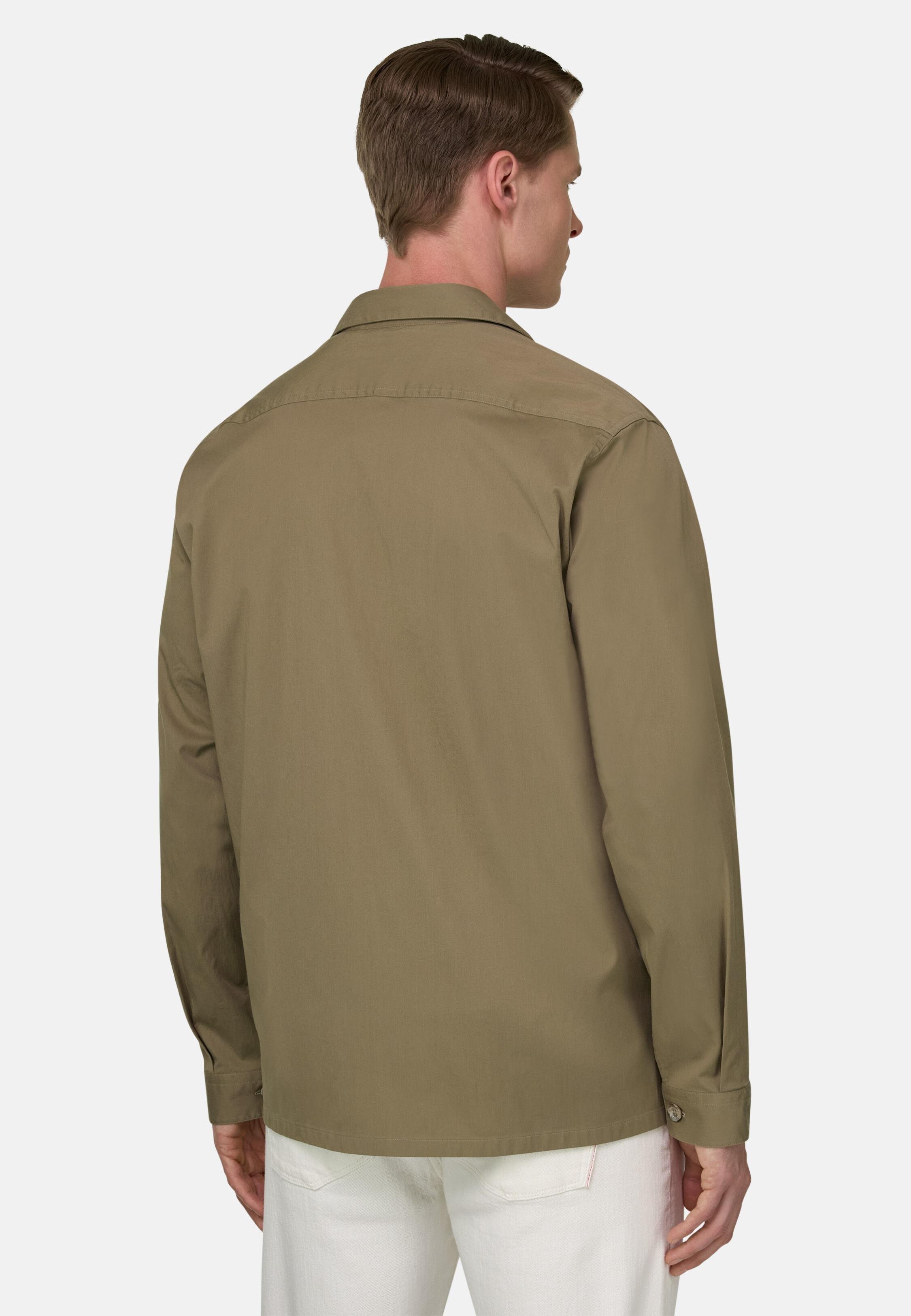 Cotton And Tencel Overshirt Beige, 3901_BEIG, large image number 1