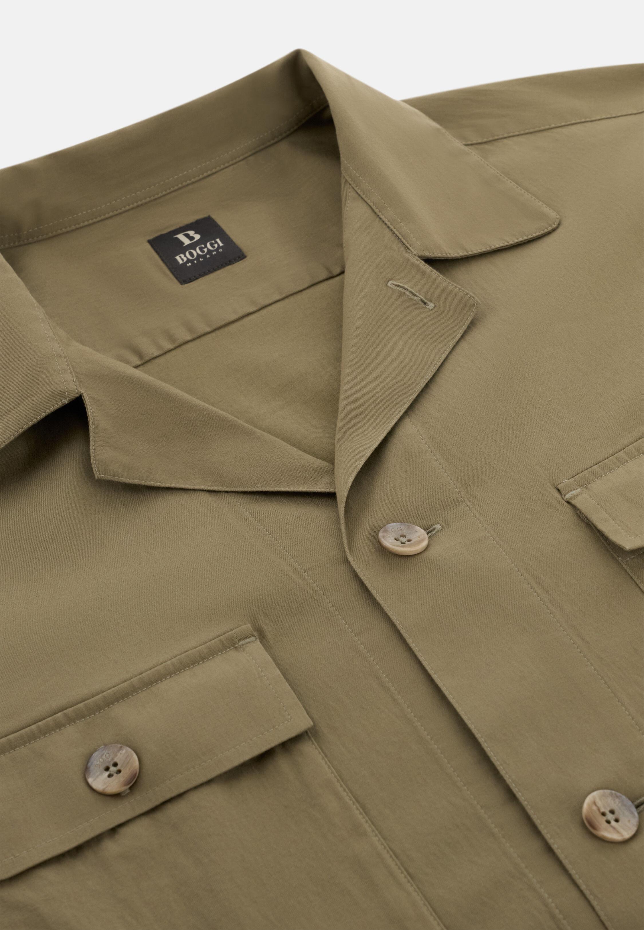 Cotton And Tencel Overshirt Beige, 3901_BEIG, large image number 3