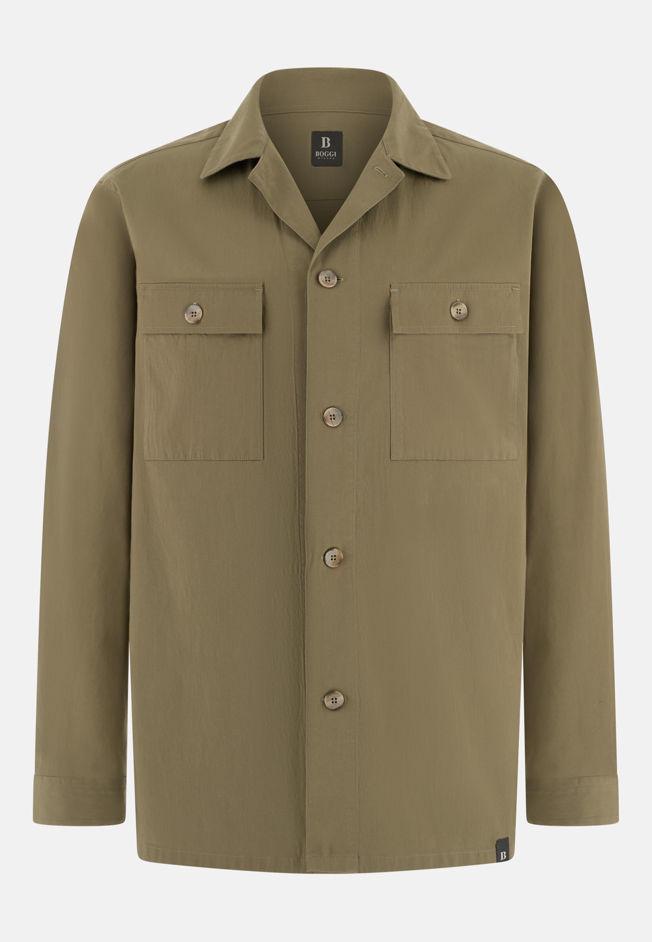 Cotton And Tencel Overshirt Beige, 3901_BEIG, large image number 4