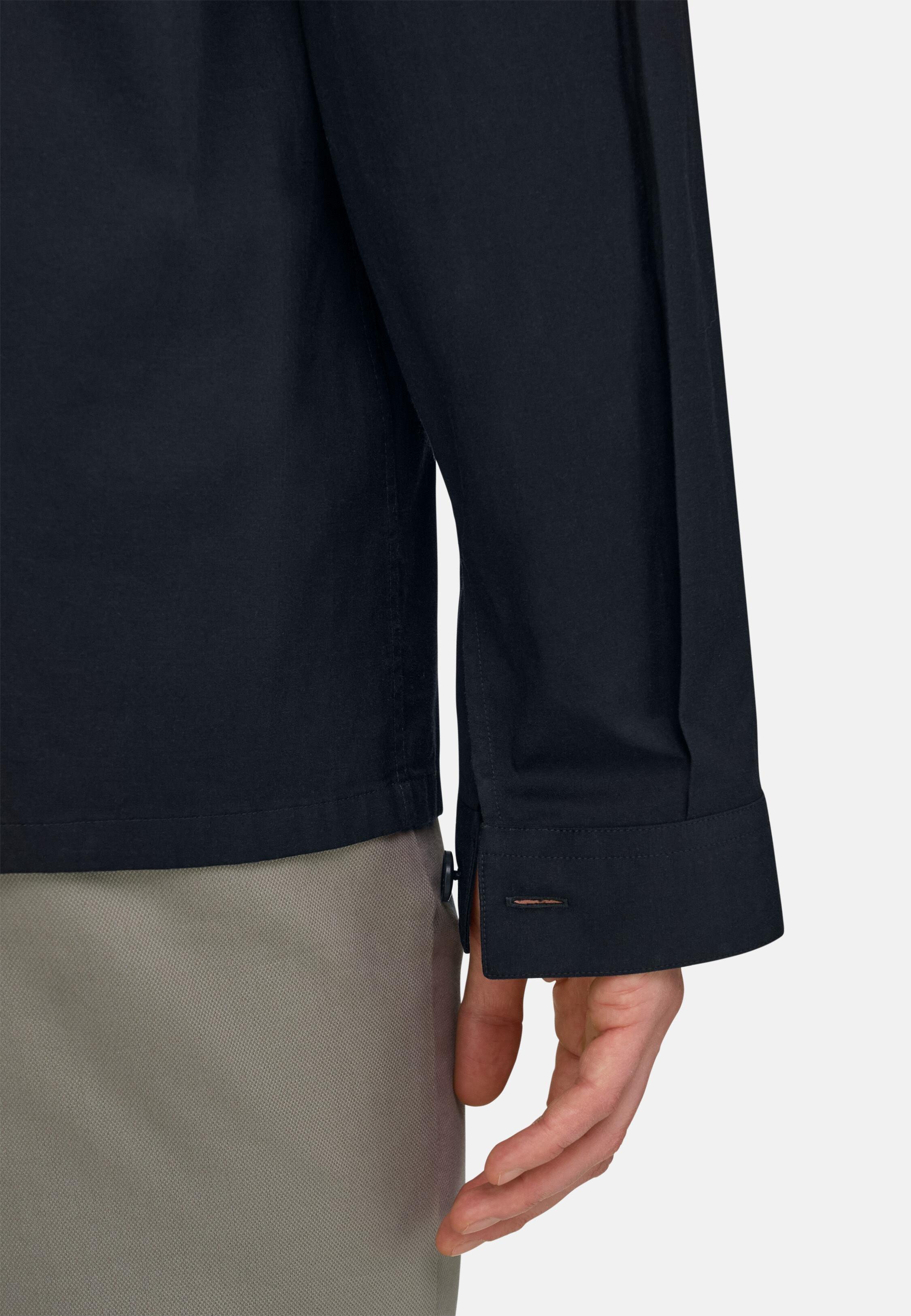 Cotton And Tencel Overshirt Navy, 3901_NAVY, large image number 2