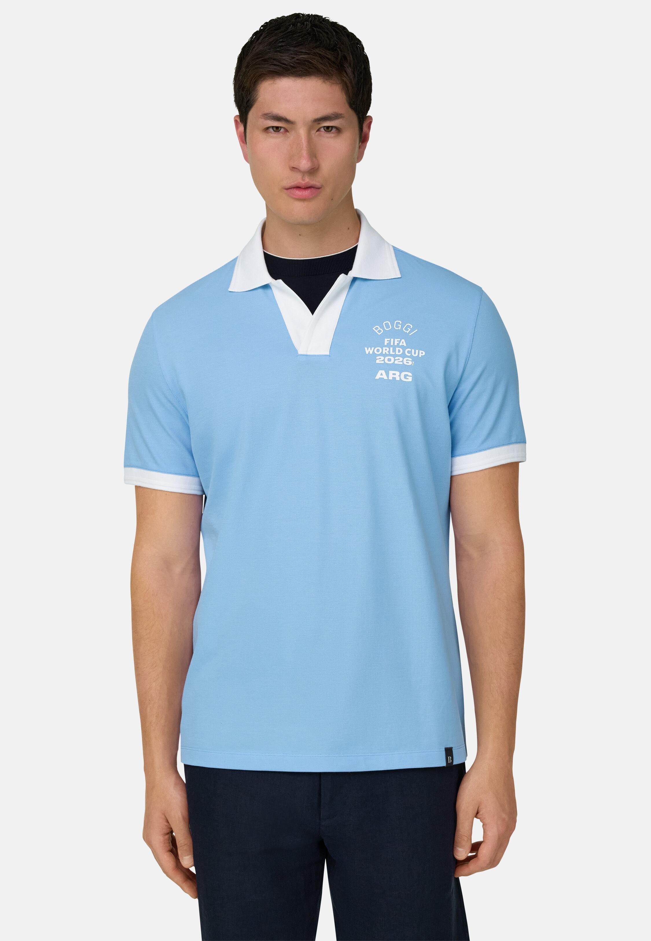 Fifa World Cup 2026 Winner Nations Polo In Cool Jade Pique Blue, Light Blue, medium