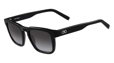 SALVATORE FERRAGAMO - Ferragamo Men Black Modified Rectangle Sunglasses - Sf827S