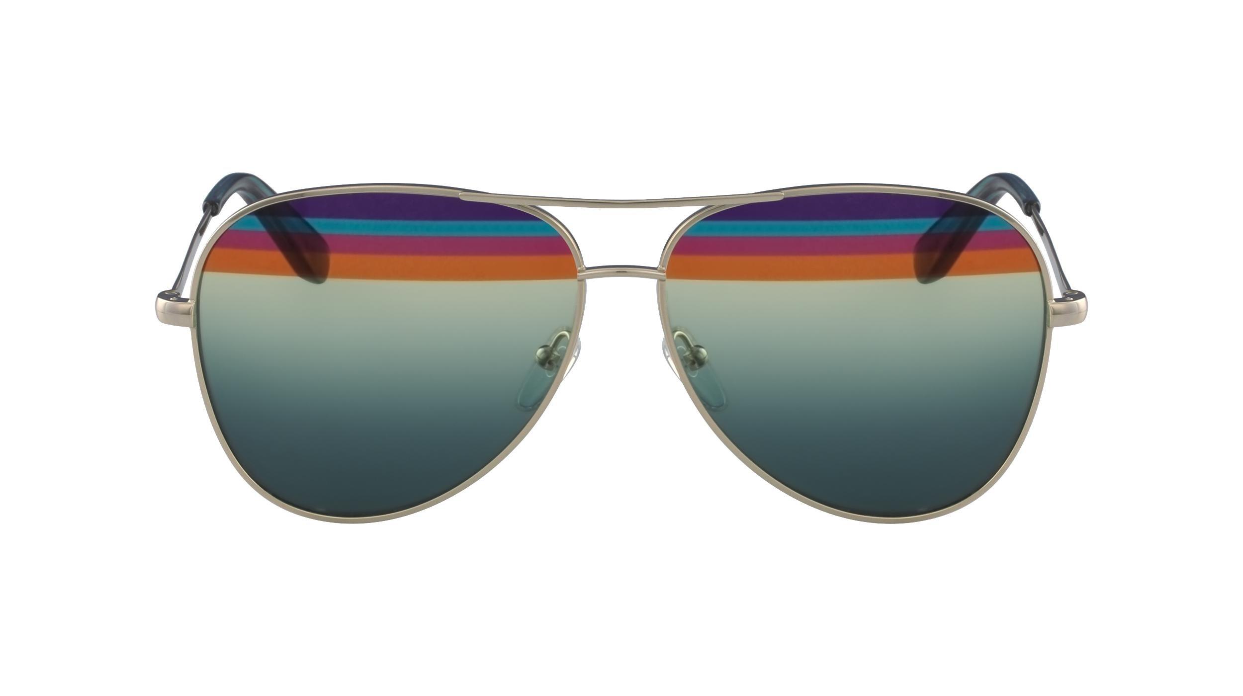 Salvatore Ferragamo Womens Shiny Gold/Pertol Sunglasses, SF172S-712, , large image number 0