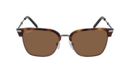 SALVATORE FERRAGAMO - Ferragamo Men Light Ruthenium Modified Rectangle Sunglasses - Sf227S