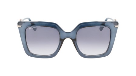 SALVATORE FERRAGAMO - Ferragamo Women Transparent Blue Modified Rectangle Sunglasses - Sf1041S
