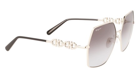 SALVATORE FERRAGAMO - Ferragamo Women Gold Modified Rectangle Sunglasses - Sf291S