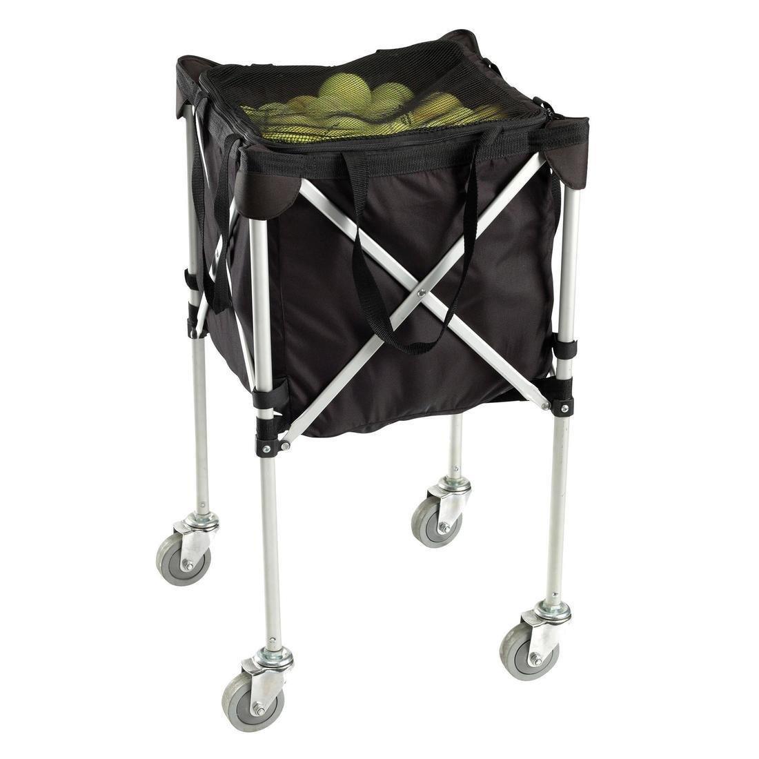 Rolling Tennis Ball Basket, Black, No Color, large image number 5