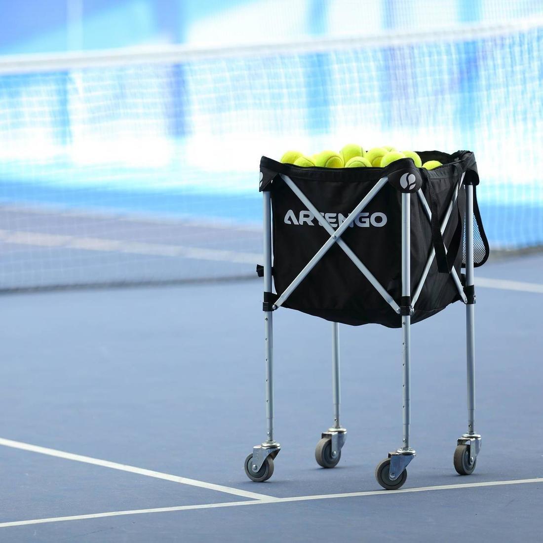 Rolling Tennis Ball Basket, Black, No Color, large image number 6
