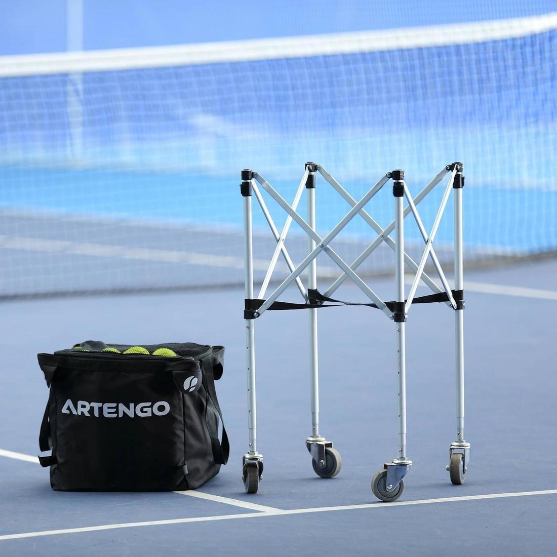Rolling Tennis Ball Basket, Black, No Color, large image number 7