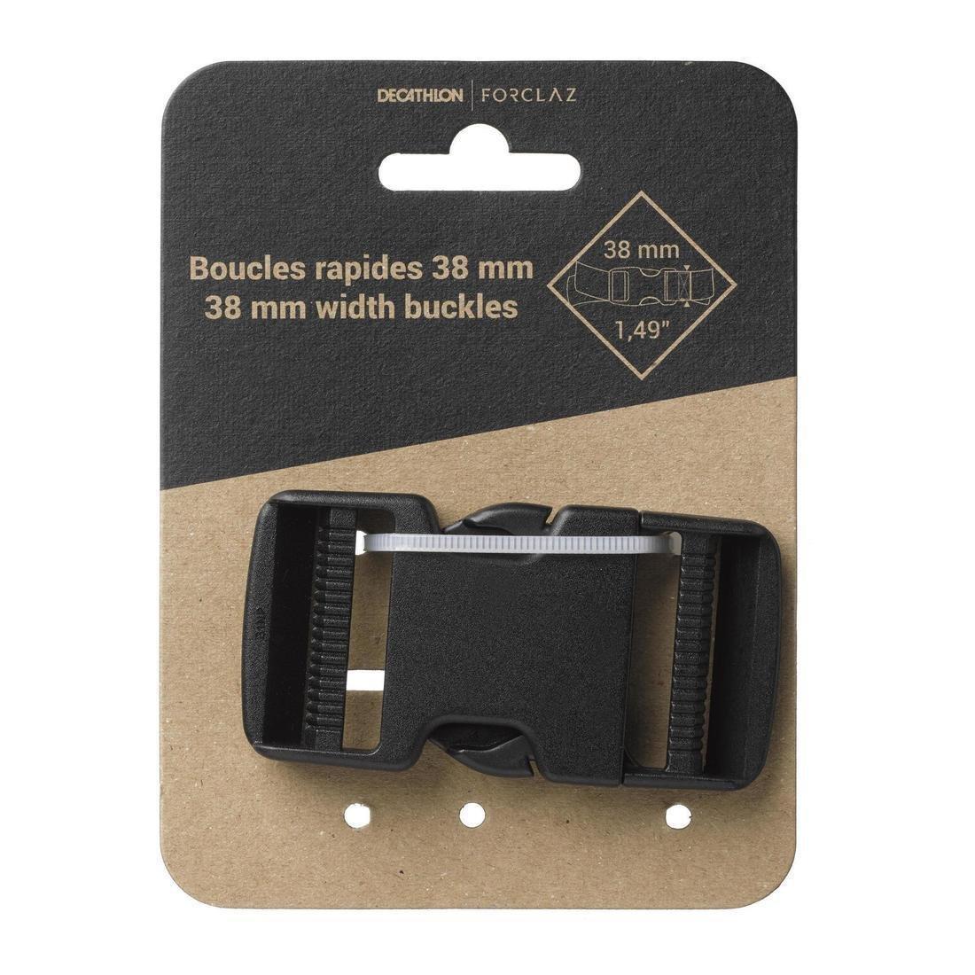 FORCLAZ - Quick-Release Buckle for Backpack Belts 38mm, Black
