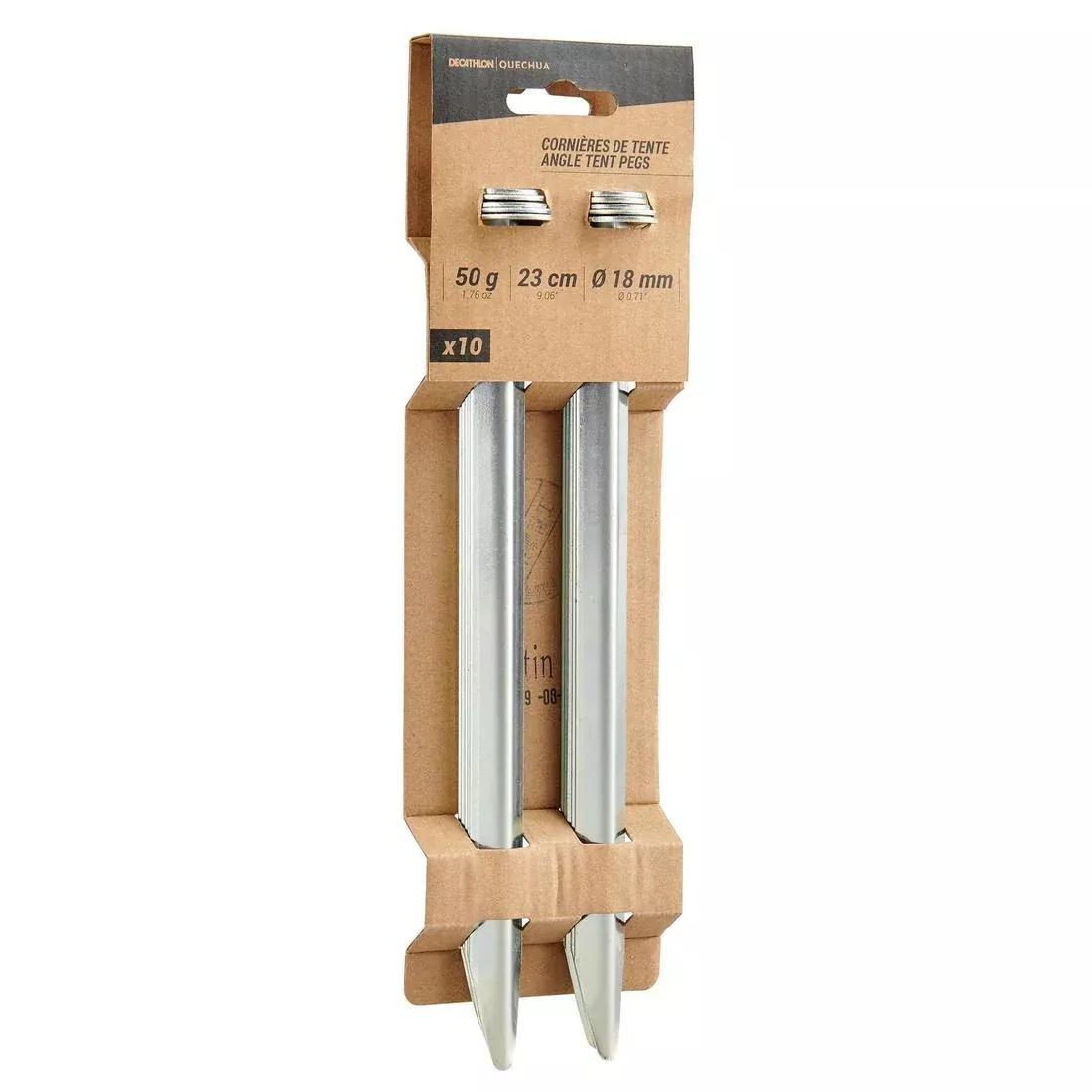 Pack of 10 Angle Pegs, Steel Grey, No Color, large image number 0