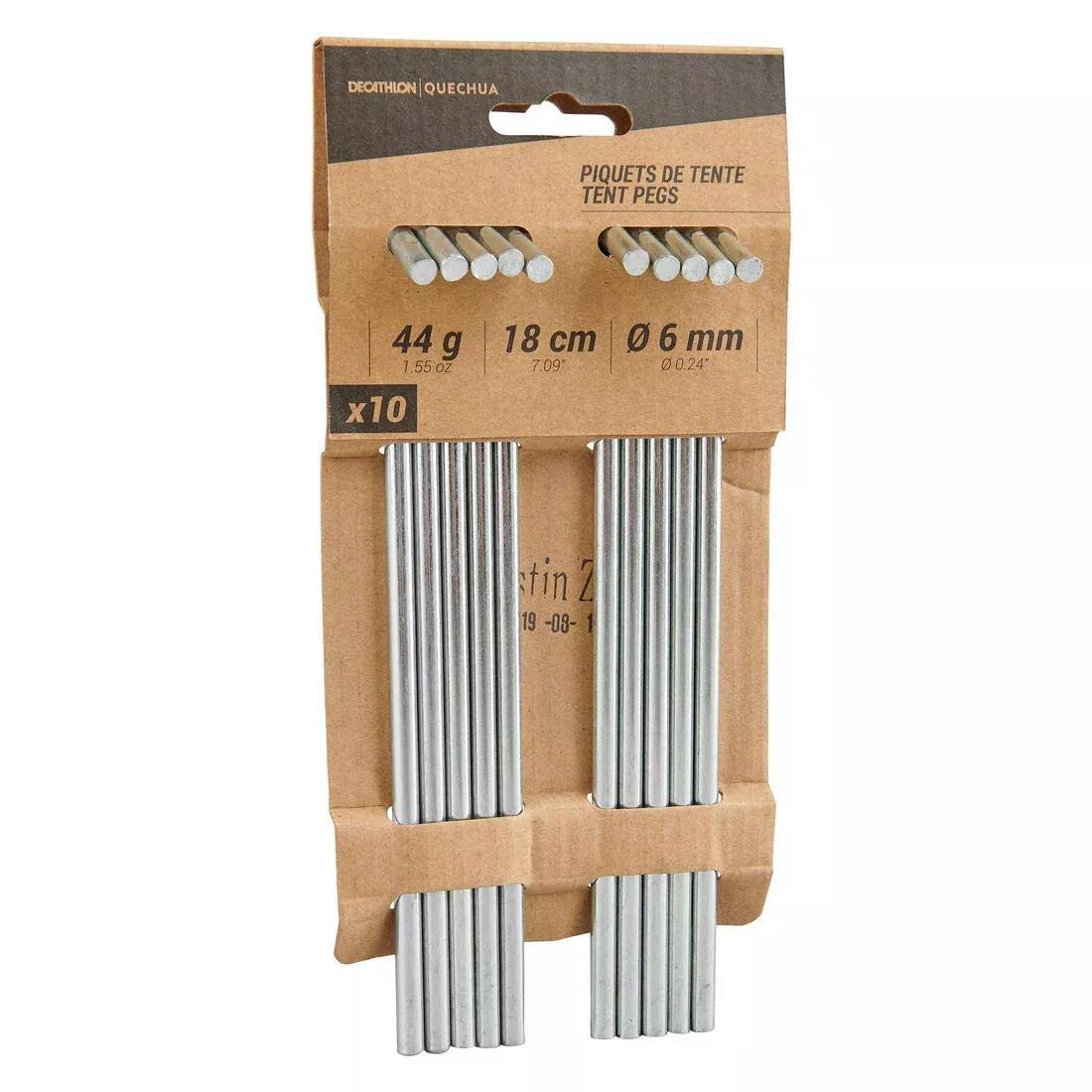 Pack of 10 Steel Tent Pegs, No Color, large image number 0