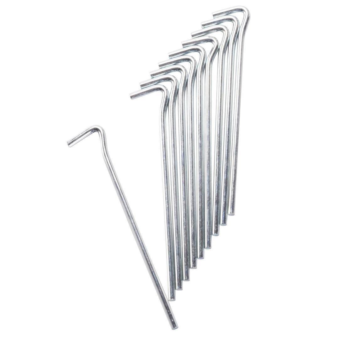 QUECHUA - Pack of 10 Steel Tent Pegs