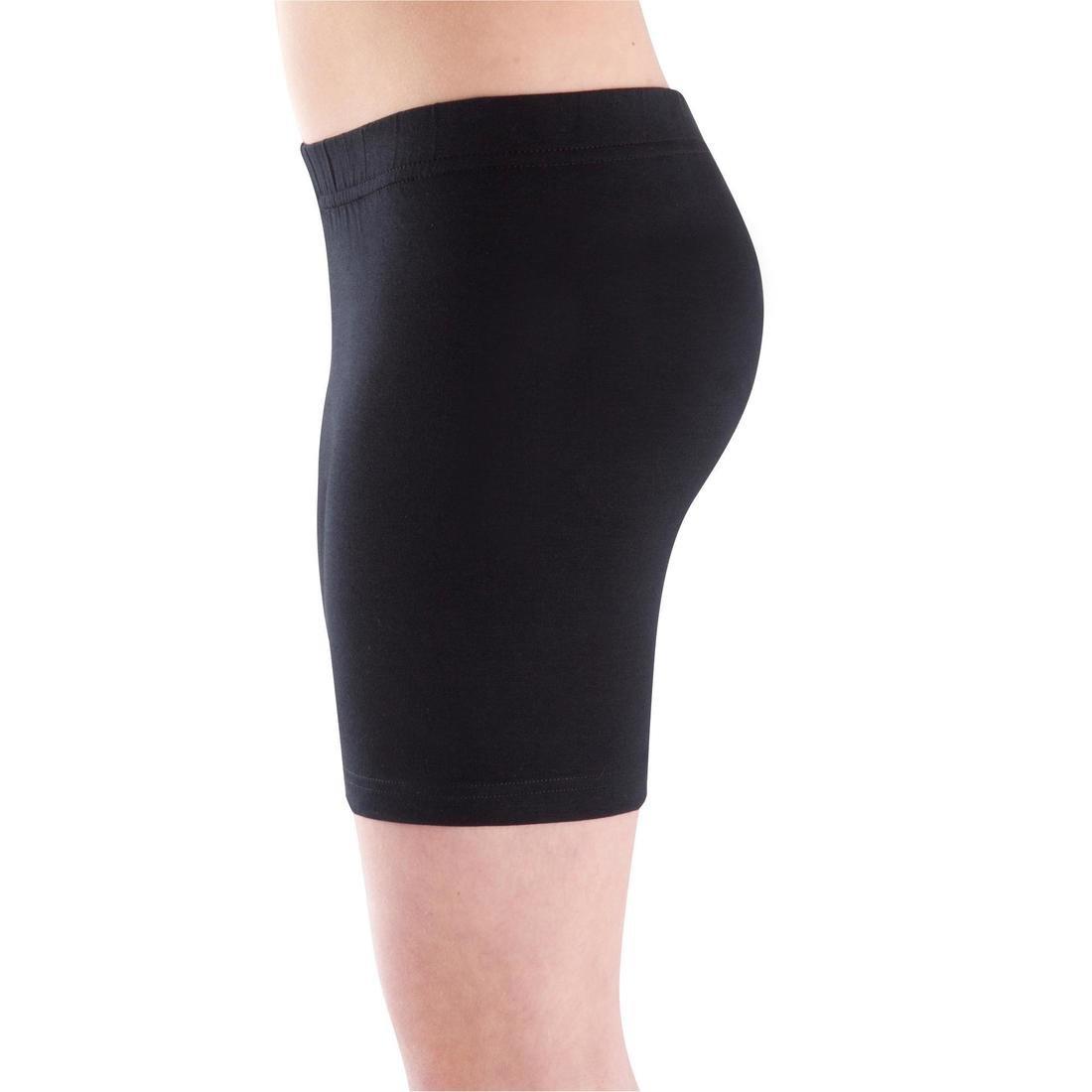 100 Girls' Gym Shorts, Black, No Color, large image number 3