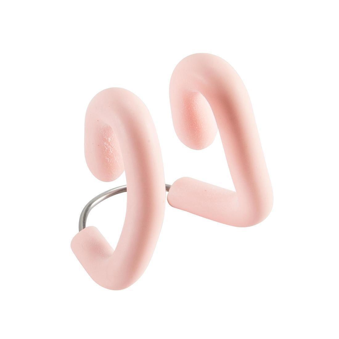 NABAIJI - Swimming Adjustable Stainless Steel-Latex Nose Clip, Fluo Pale Peach