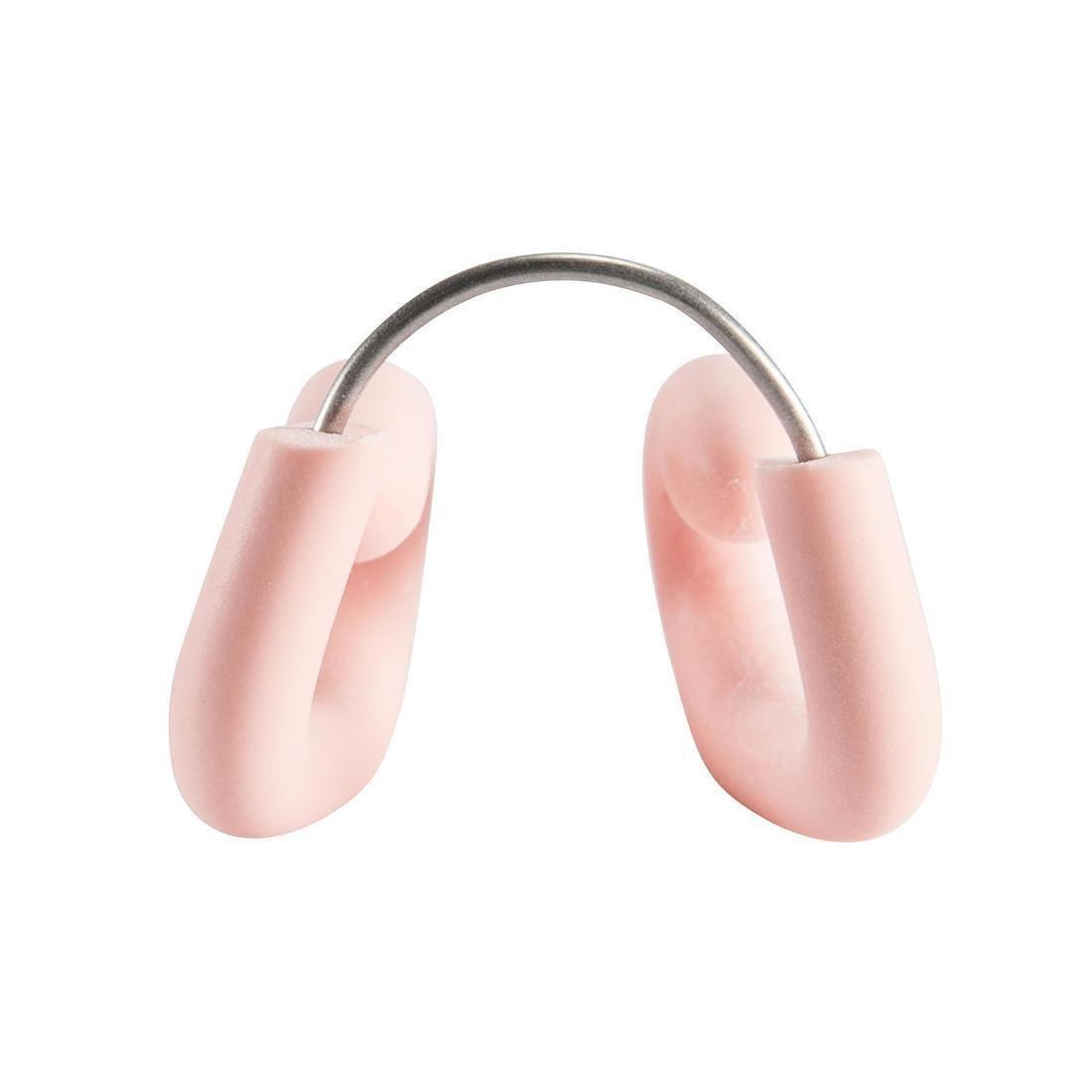 NABAIJI - Swimming Adjustable Stainless Steel-Latex Nose Clip, Fluo Pale Peach