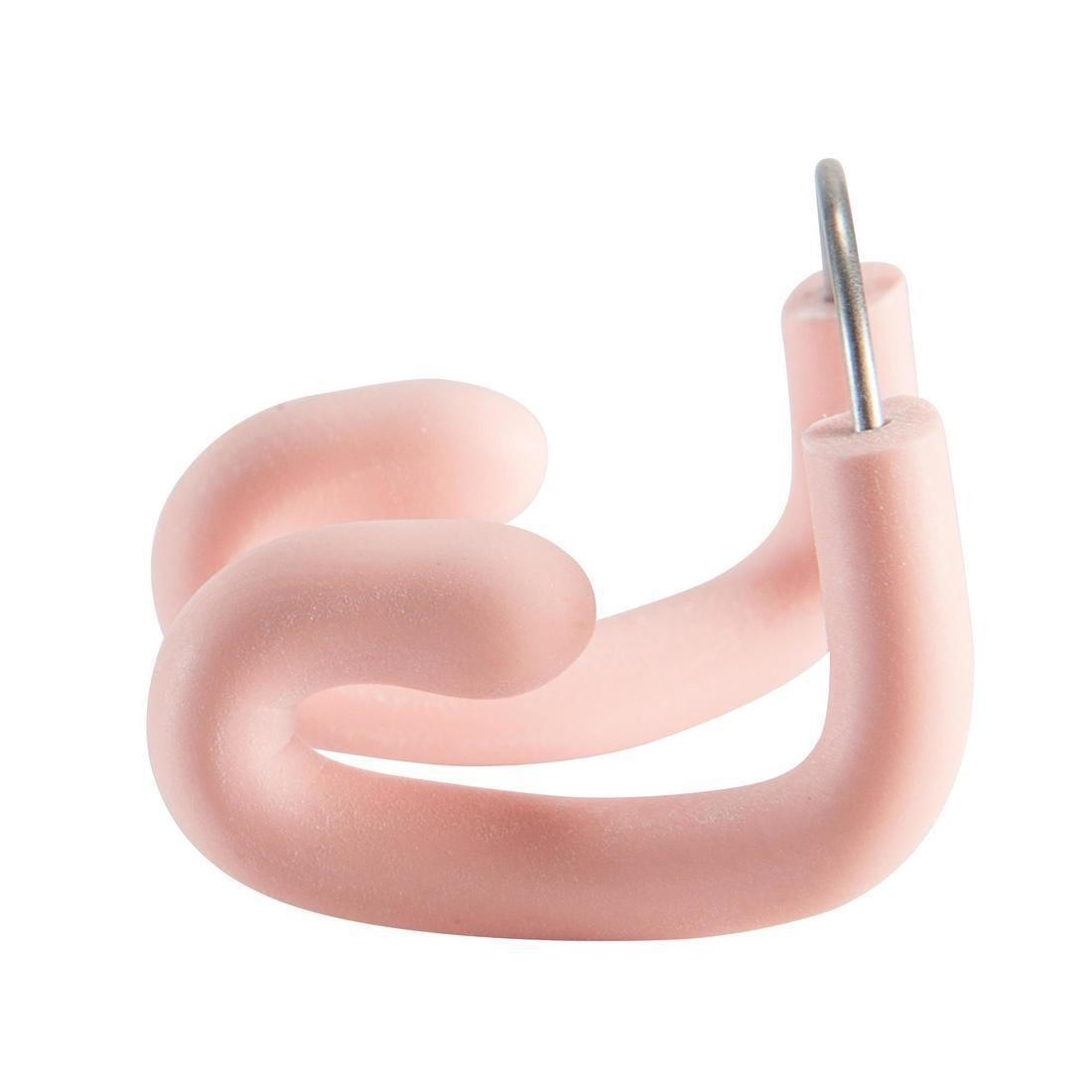 NABAIJI - Swimming Adjustable Stainless Steel-Latex Nose Clip, Fluo Pale Peach