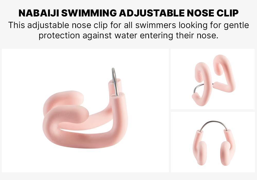 Swimming Adjustable Stainless Steel-Latex Nose Clip, Fluo Pale Peach, No Color, large image number 6