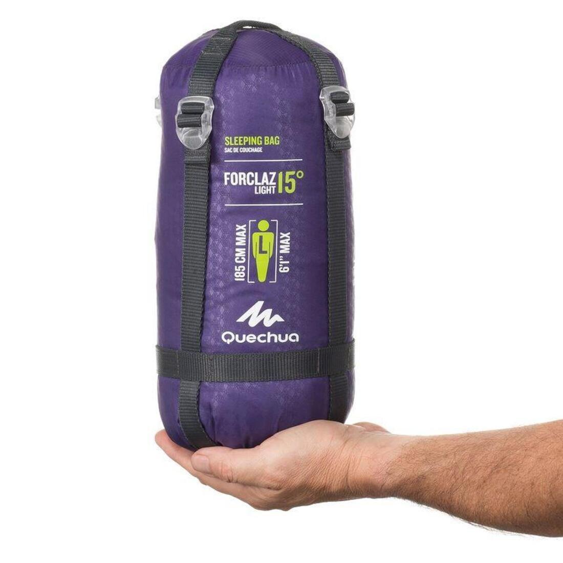 Large Forclaz Light Hiking Sleeping Bag, Purple, , large image number 7