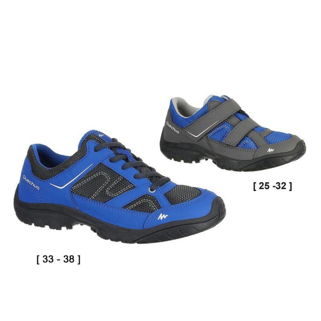 EU 33  Arpenaz 50 Children's Hiking Shoes blue laces, Blue, , large image number 1