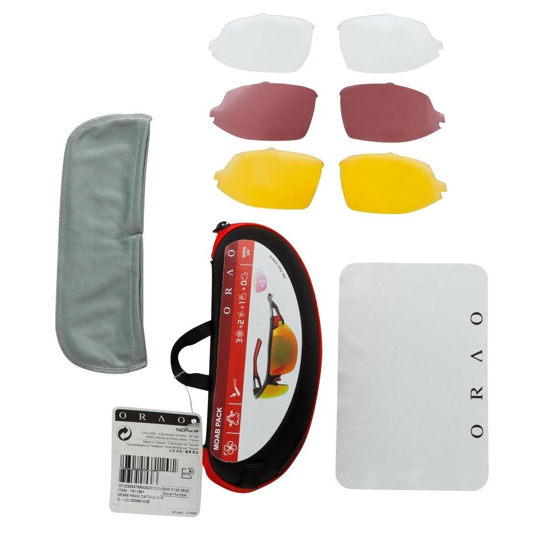 BLACK MOAB sunglasses cycling & running adult black & red interchangeable lenses, No Color, large image number 4