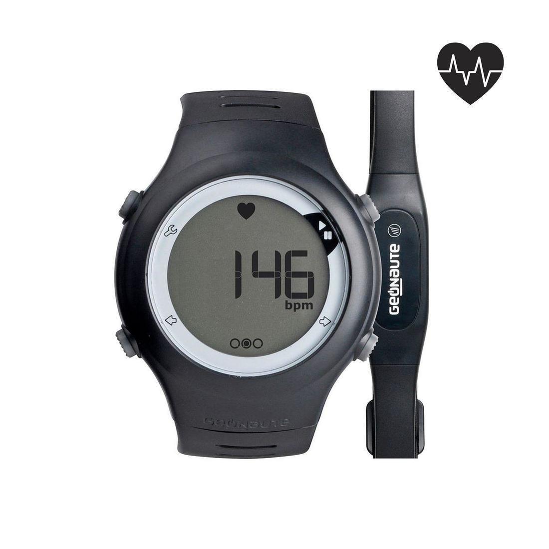 BLACK ONRHYTHM 50 watch and HRM strap black, , large image number 0