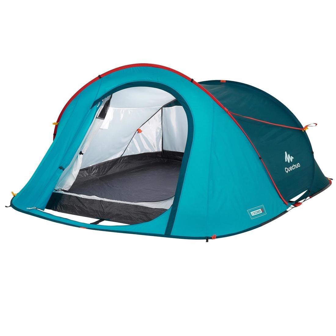 QUECHUA MOSS GREEN 3-person instant camping tent, 2 Seconds