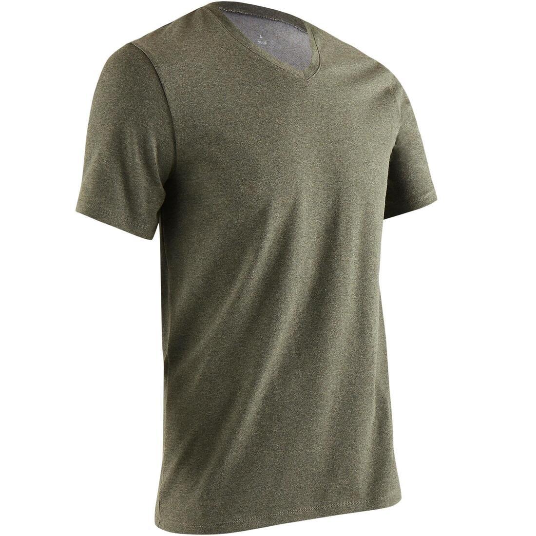 Active Slim-Fit Short-Sleeved Fitness T-Shirt, Snow White, No Color, large image number 2