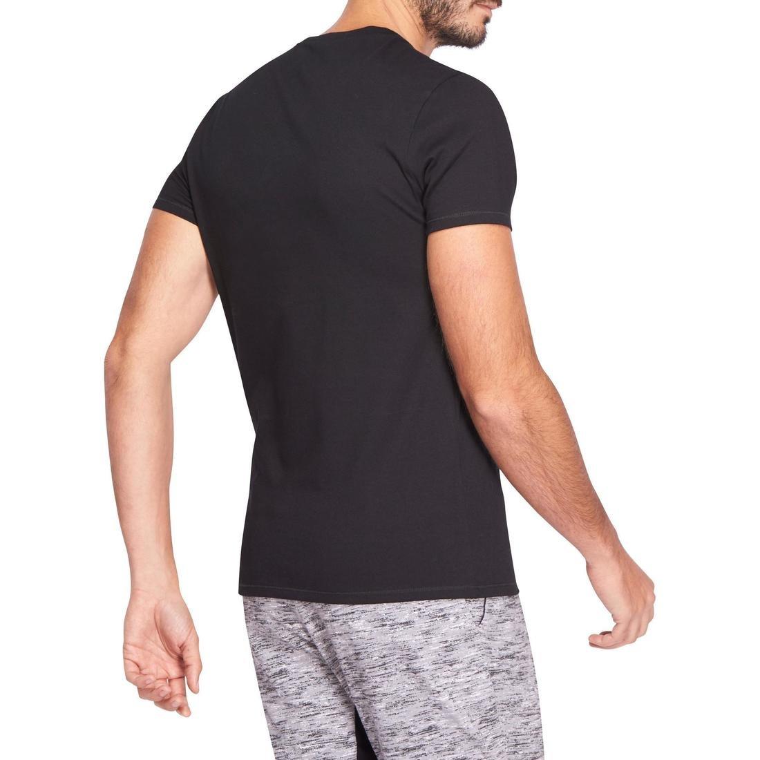 Active Slim-Fit Short-Sleeved Fitness T-Shirt, Snow White, No Color, large image number 3