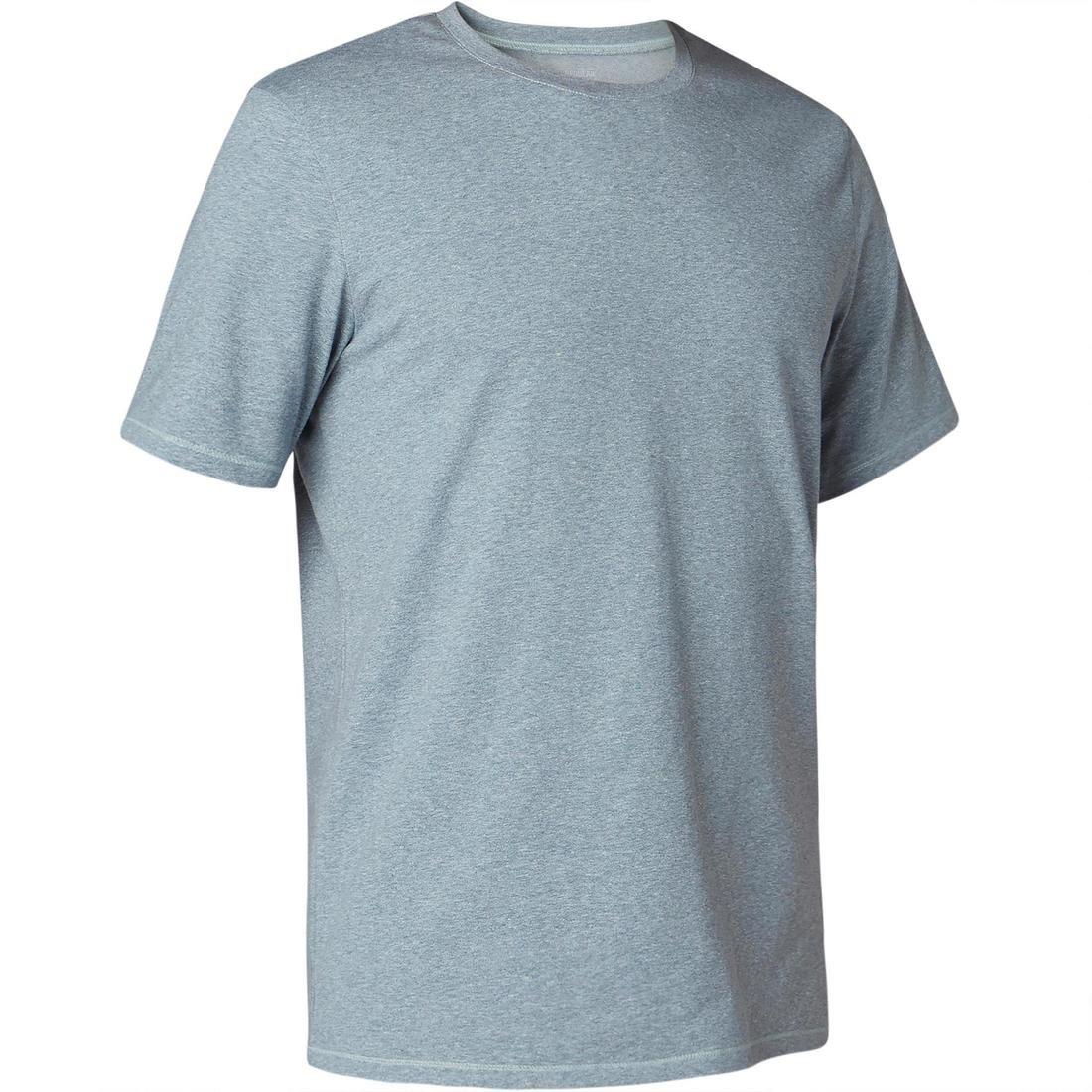 DARK GREY 500 Regular-Fit Pilates & Gentle Gym T-Shirt, No Color, large image number 1