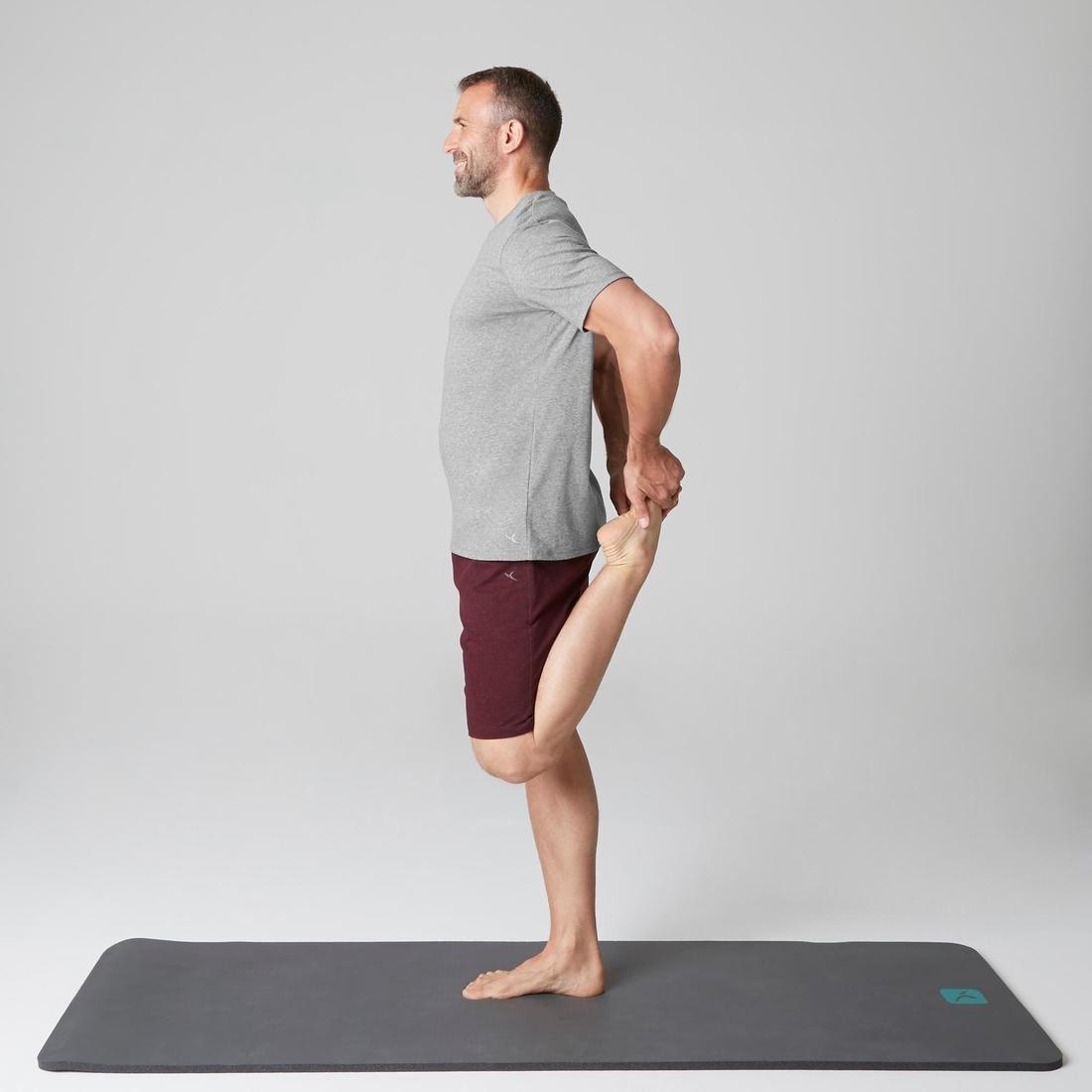 DARK GREY 500 Regular-Fit Pilates & Gentle Gym T-Shirt, No Color, large image number 5