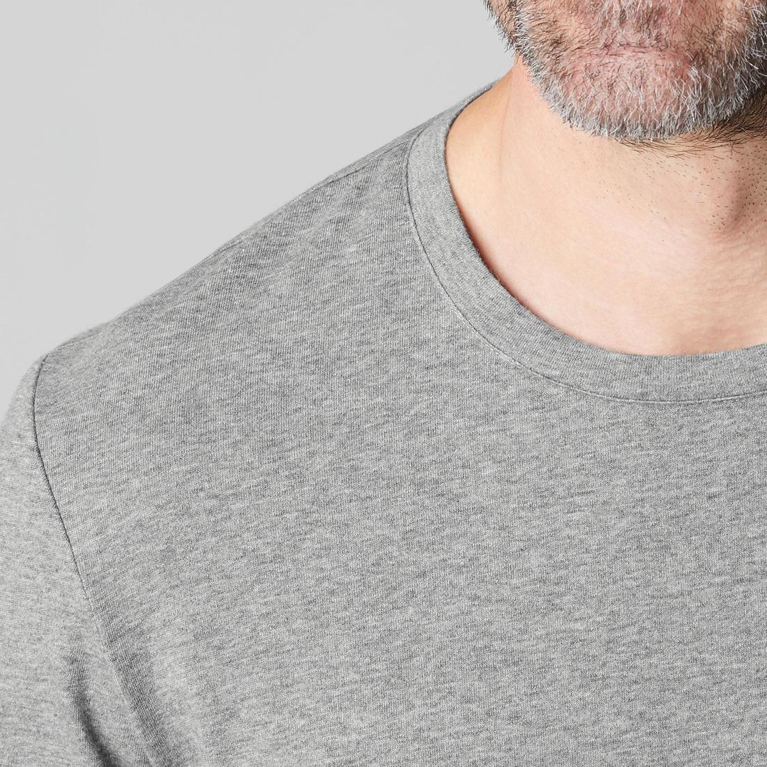 DARK GREY 500 Regular-Fit Pilates & Gentle Gym T-Shirt, No Color, large image number 7