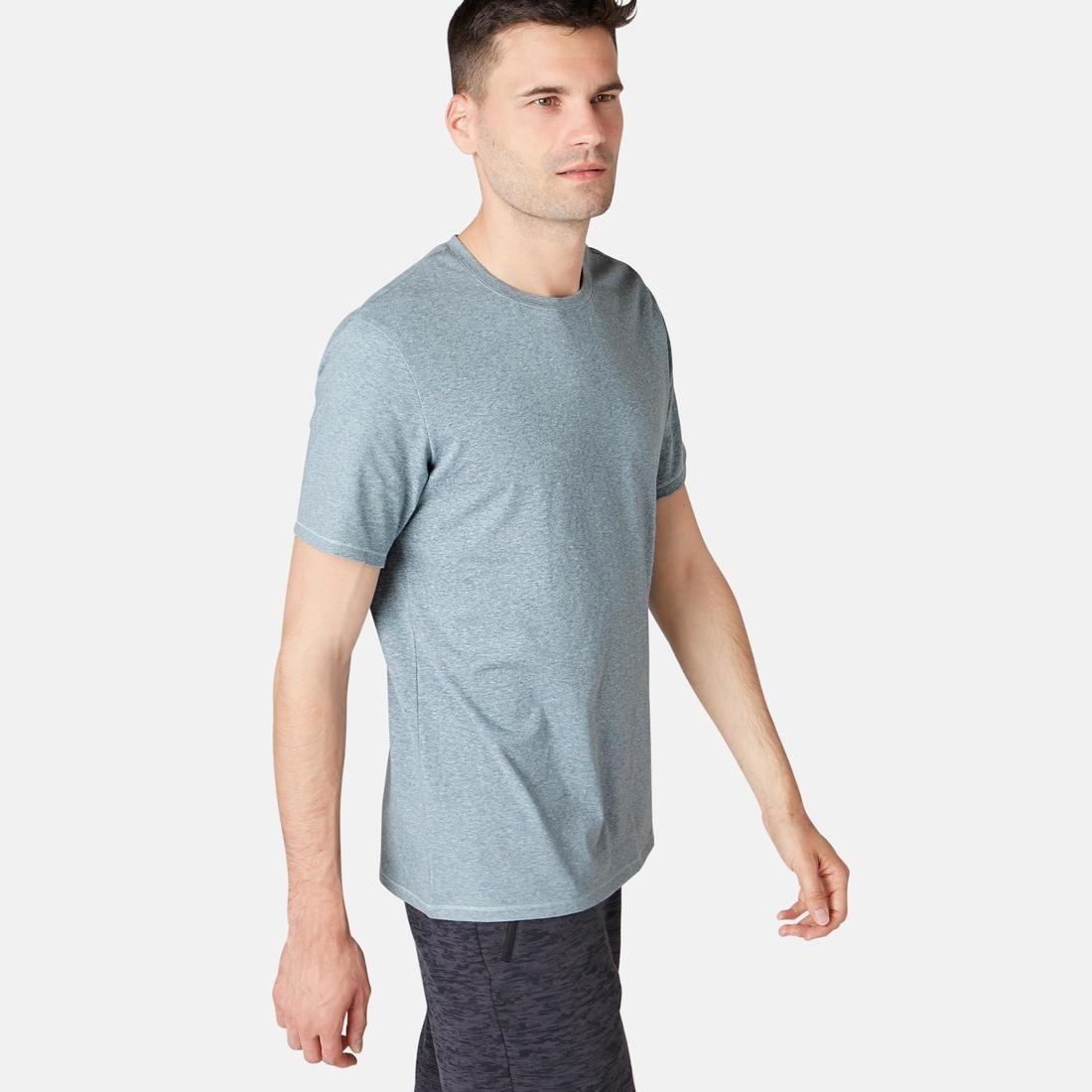 DARK GREY 500 Regular-Fit Pilates & Gentle Gym T-Shirt, No Color, large image number 12