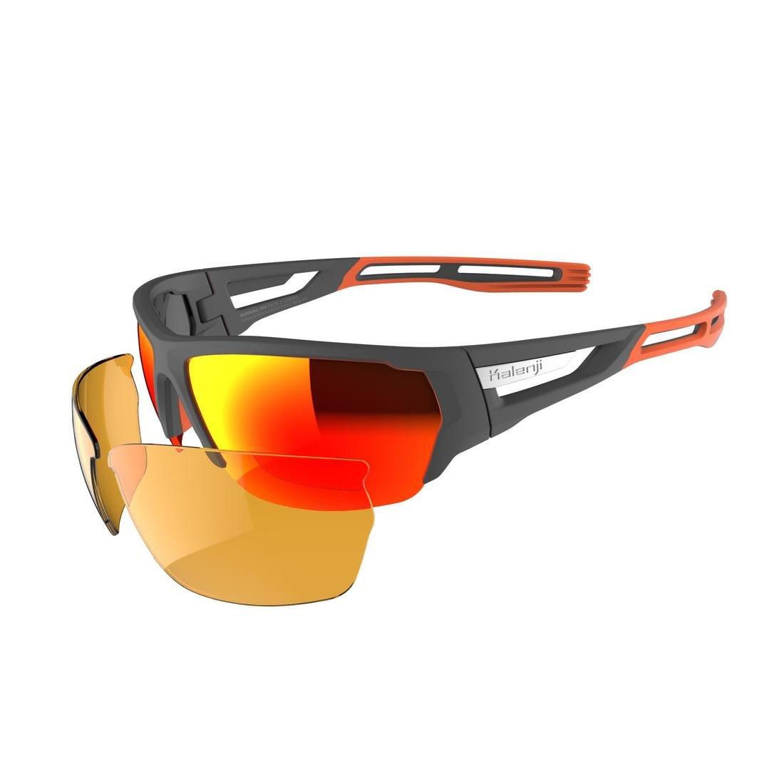 WHITE Running 700 Pack Adult Running Sunglasses 2 Interchangeable Lenses - Grey, , large image number 0