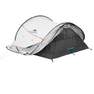 QUECHUA - 3 Person  Camping Tent - 2 Seconds - Fresh and Black, Snow White