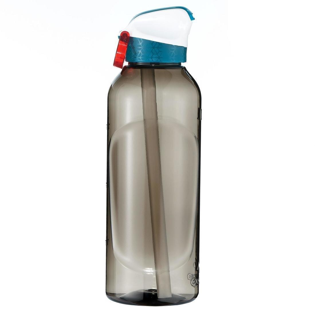 Hiking Water Bottle Instant Stopper With Straw 900 Tritan 0.8 Litre, Dark Grey, , large image number 4