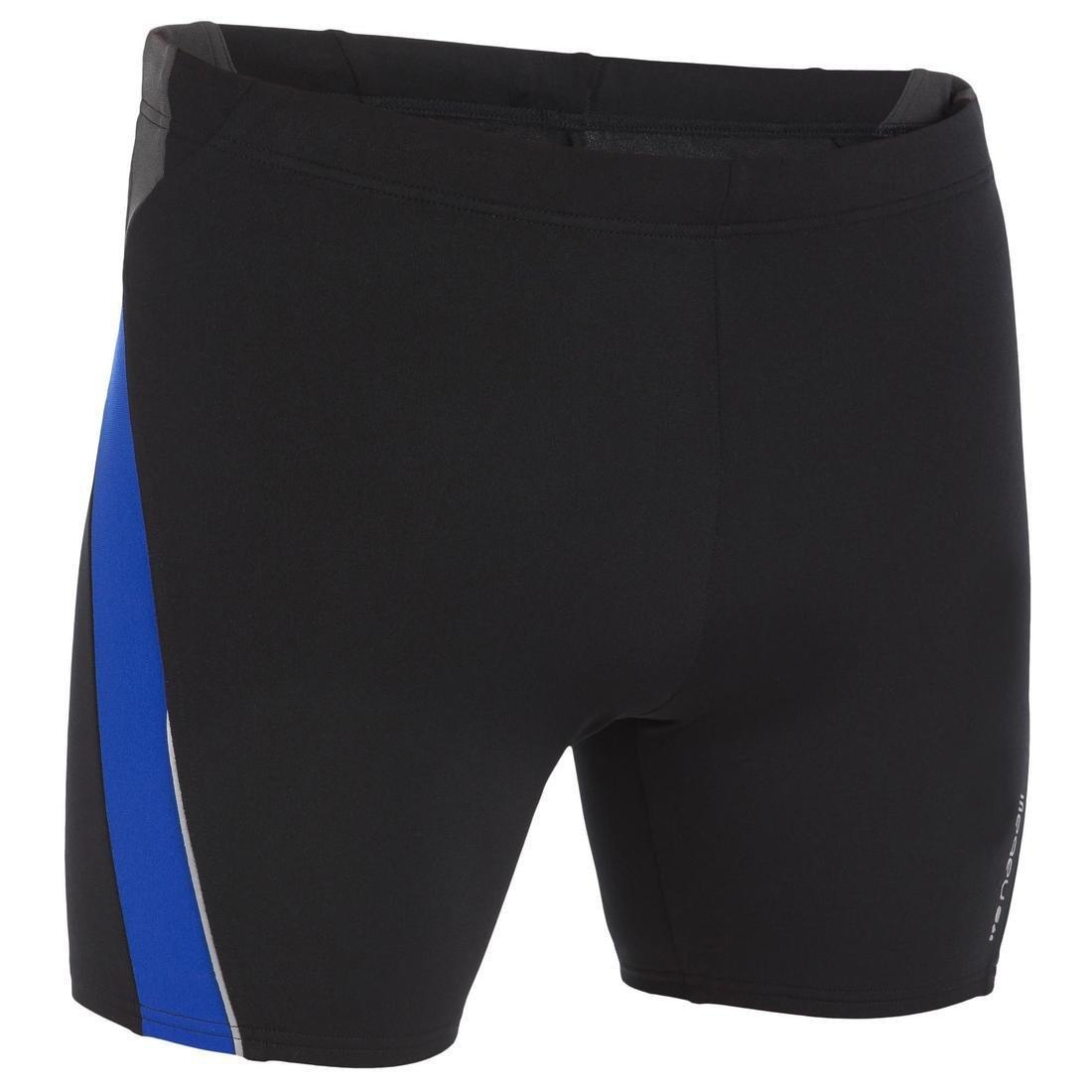 Medium  Men's Long Swimming Boxers, Black, , large image number 0
